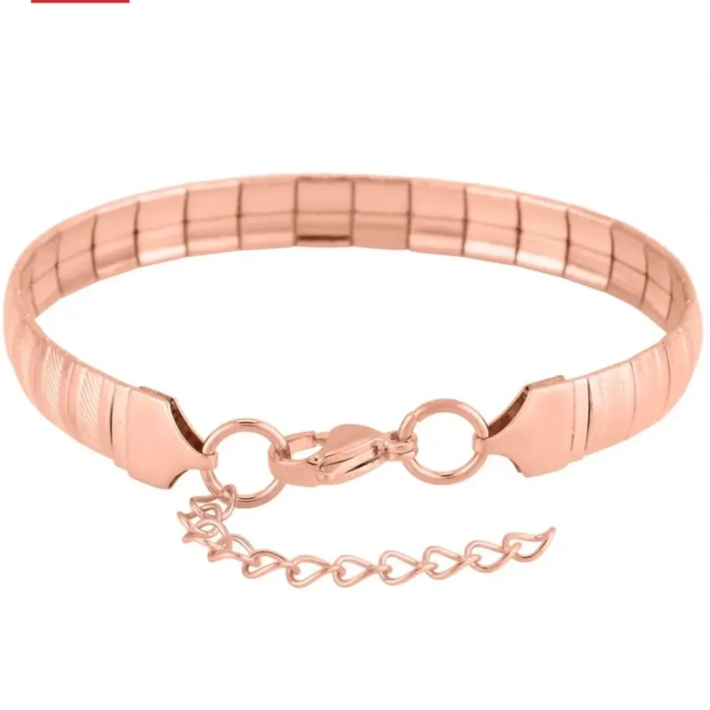 ION Plated Rose Gold over Stainless Steel Bracelet